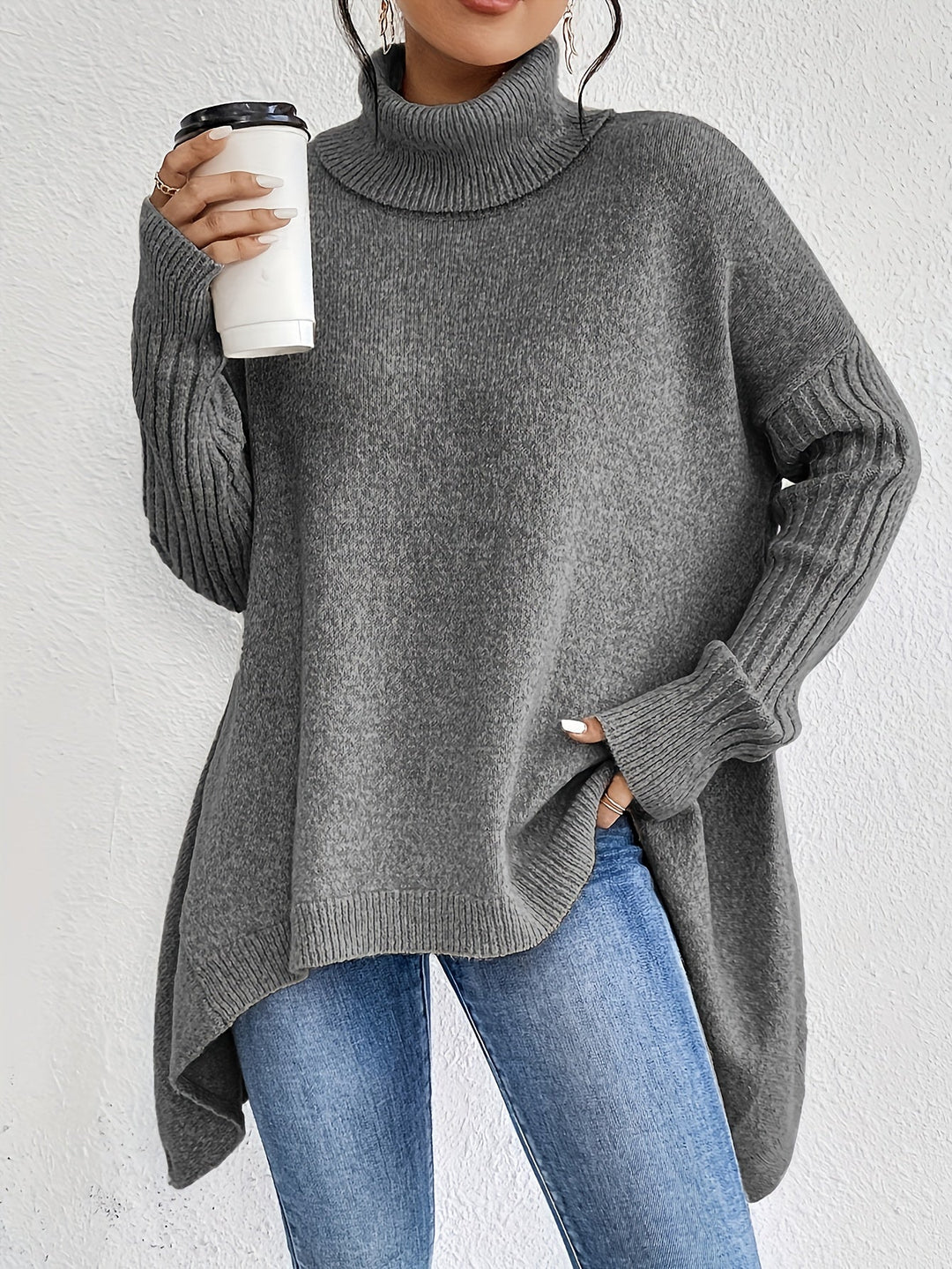 Sweter Tahlia Casual Asymetryczny