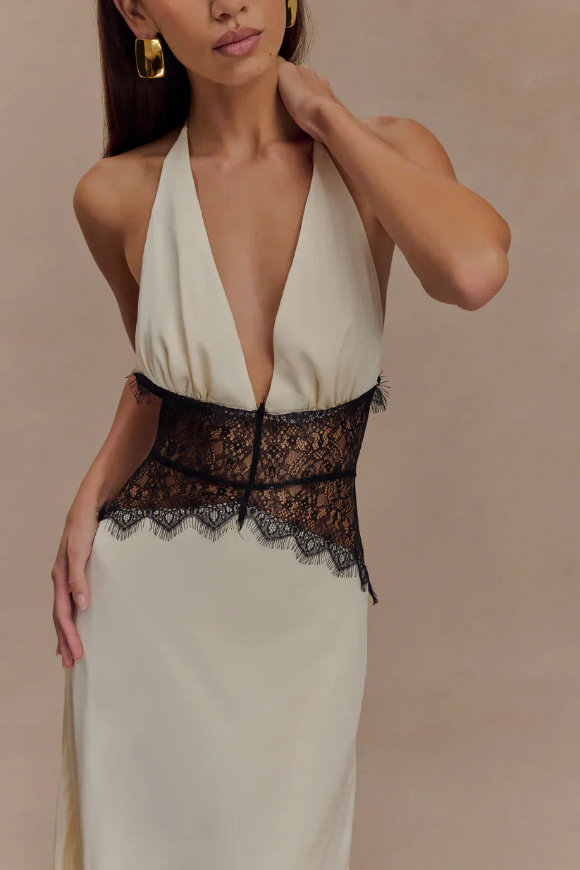 Sukienka maxi Elara Satin Lace