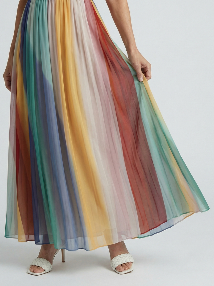 Weronika | Sukienka Maxi w Paski