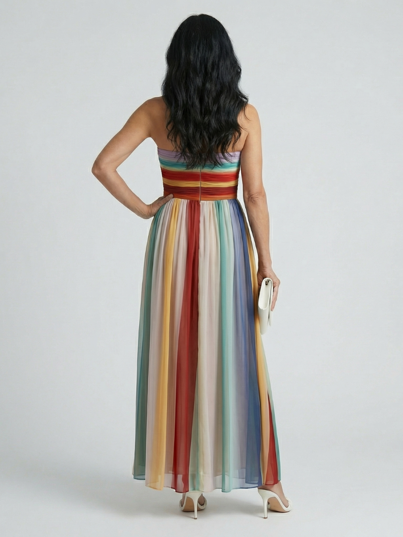 Weronika | Sukienka Maxi w Paski