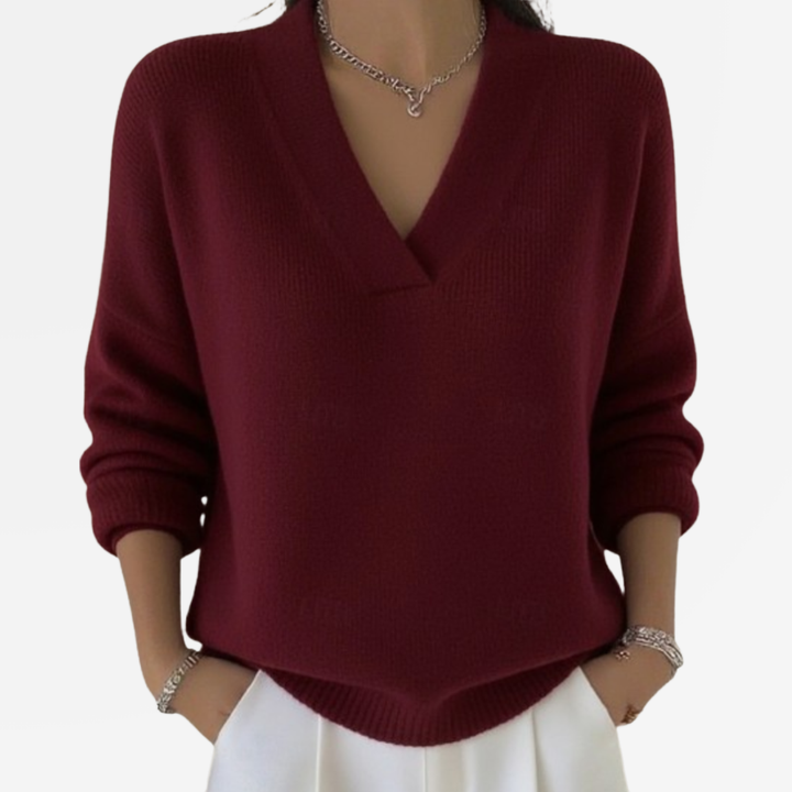 Taleena | Sweter z dekoltem w serek