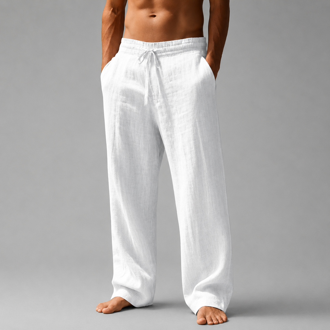 Caleb | Lnianie Spodnie Baggy