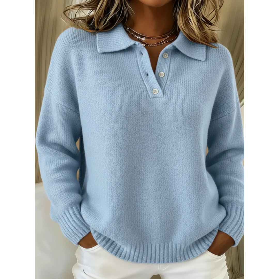 Healen | Sweter Polo z Dzianiny