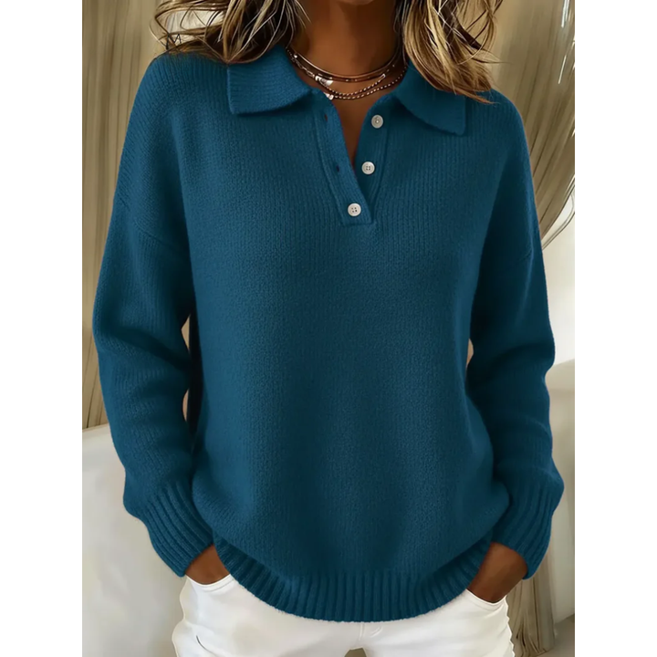 Healen | Sweter Polo z Dzianiny