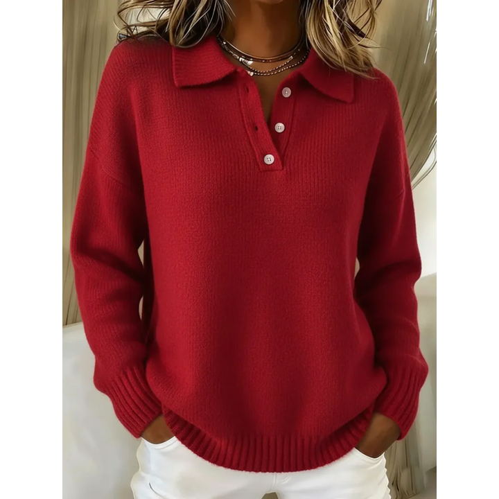 Healen | Sweter Polo z Dzianiny