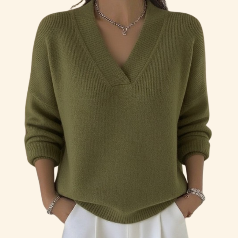 Taleena | Sweter z dekoltem w serek
