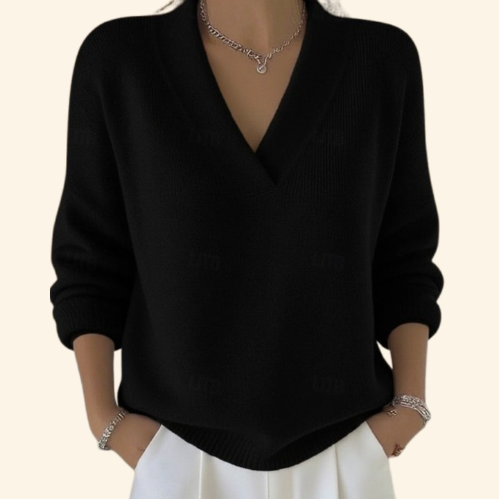Taleena | Sweter z dekoltem w serek