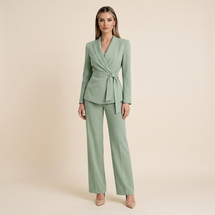 WERONIKA | Elegancki Garnitur z Wiązaniem