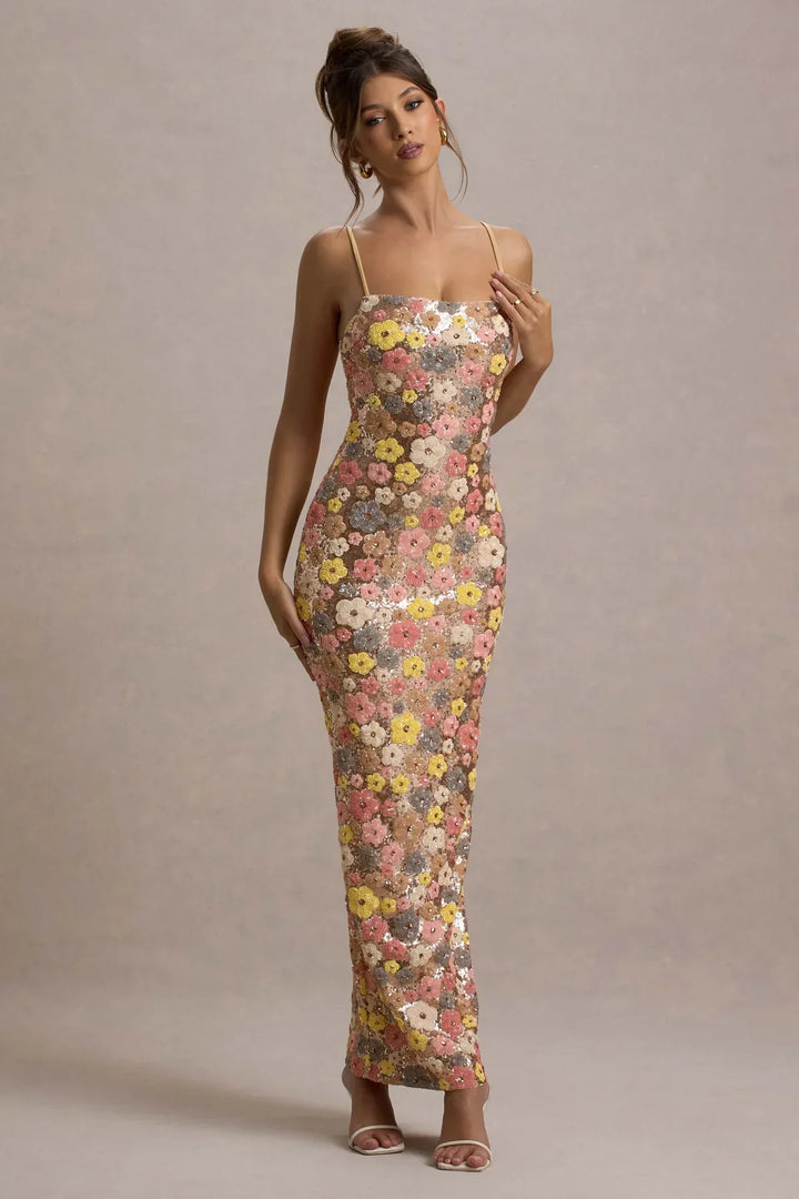 Sukienka maxi Daisy Pastel Floral