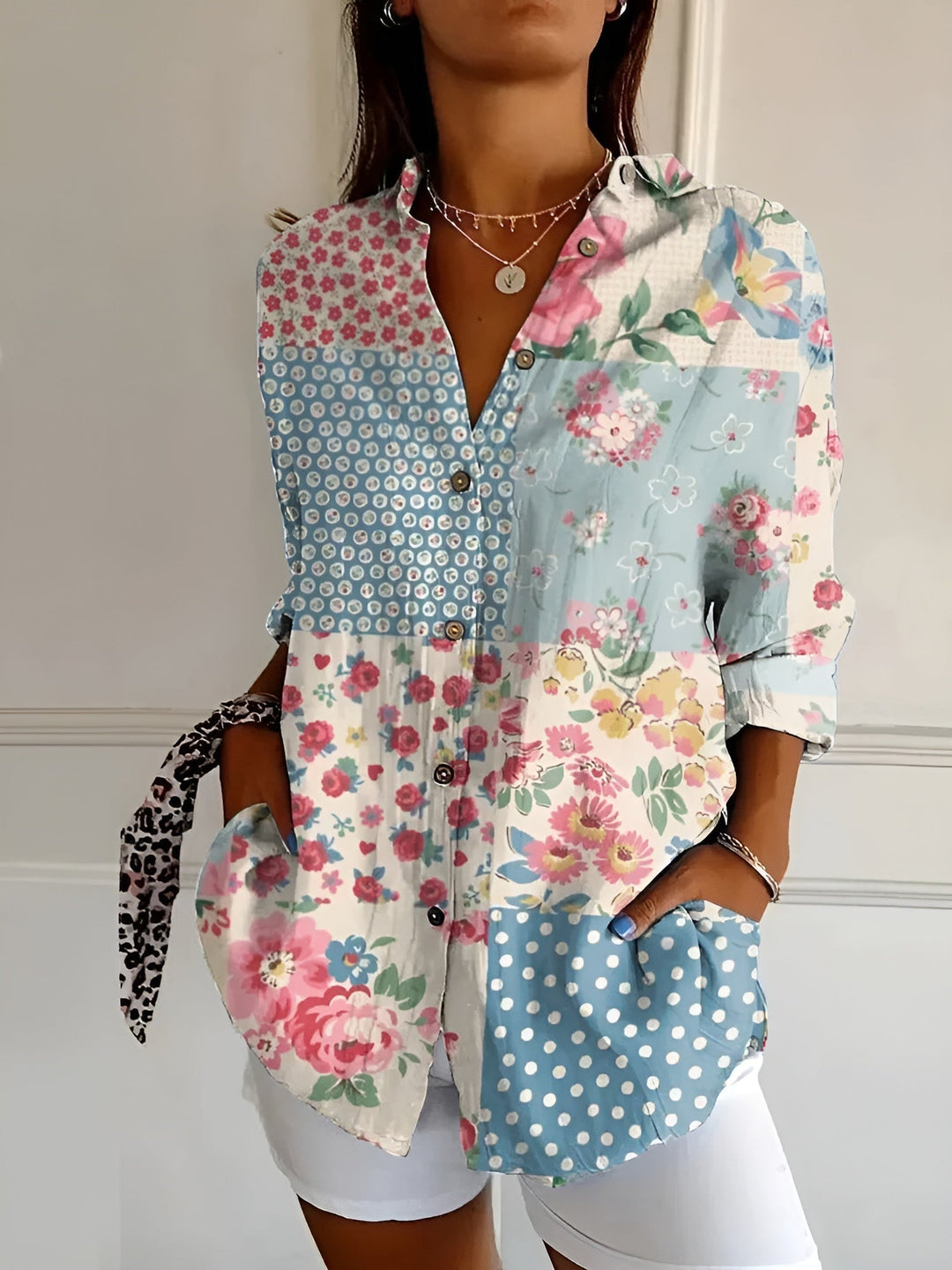 Fiora | Bluzka Ocean Patchwork
