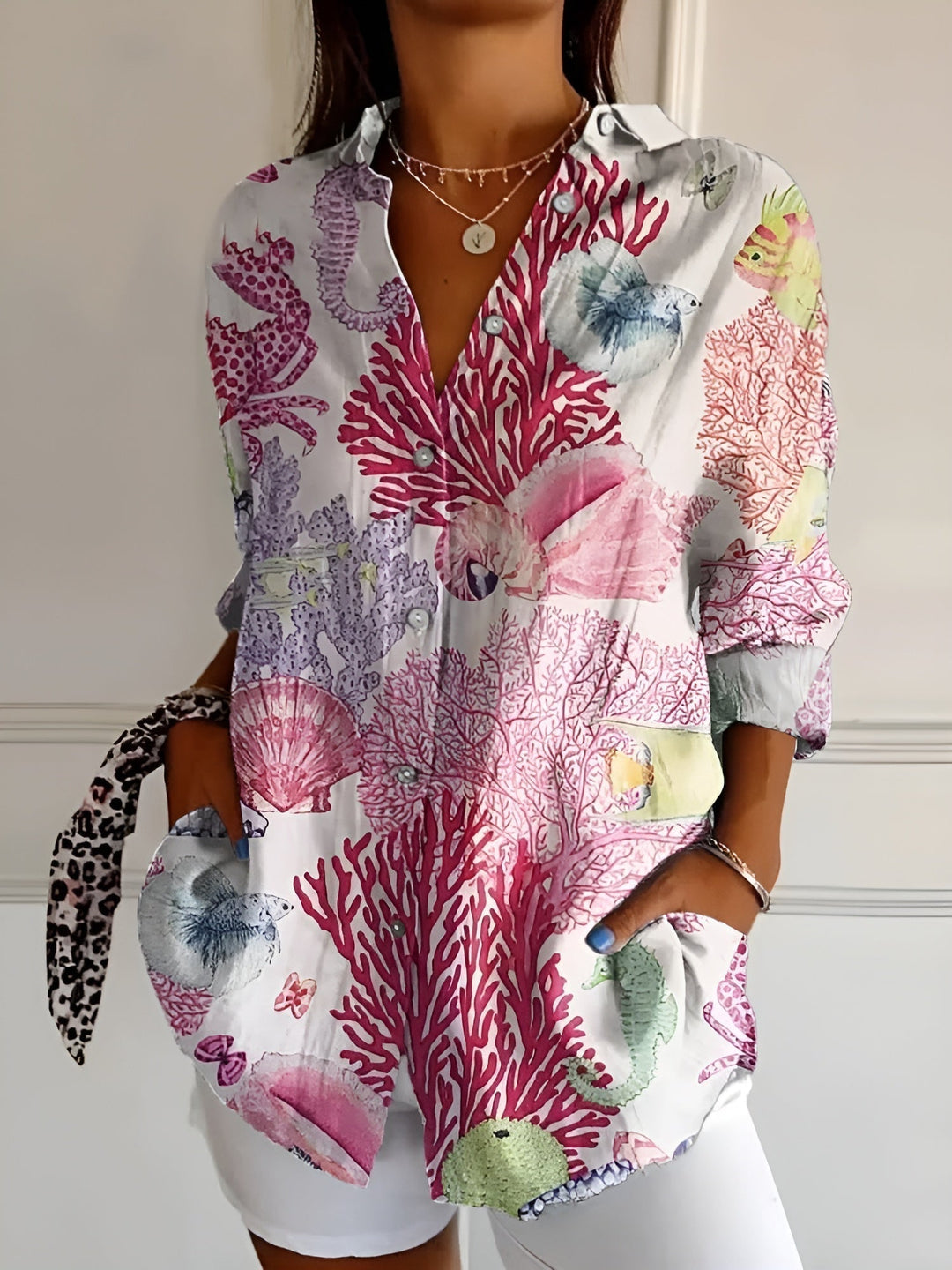 Fiora | Bluzka Ocean Patchwork